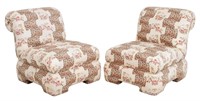 Modern Leopard Print Slipper Chairs, Pair