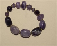 Amethyst Beaded Stretch Bracelet