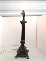 Brass table lamp heavy works no shade
