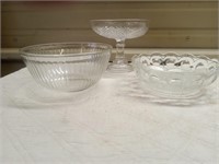 (3) Glass Pcs - 1 Pyrex