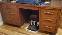 Gunlocke desk with pull out typewriter shelf 60"