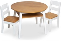Melissa & Doug Wooden Round Table and 2 Chairs Set