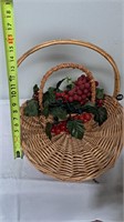 Imitation Grape Leaves in Woven Basket