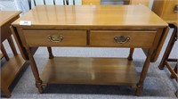 2 Drawer 2 tier drop leaf buffet, 35" w by 28" t