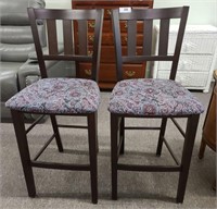 Pair of bar height stools, 27" tall