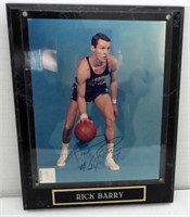 RICK BARRY AUTOGRAPH PLAQUE NBA LICENSED PRODUCT