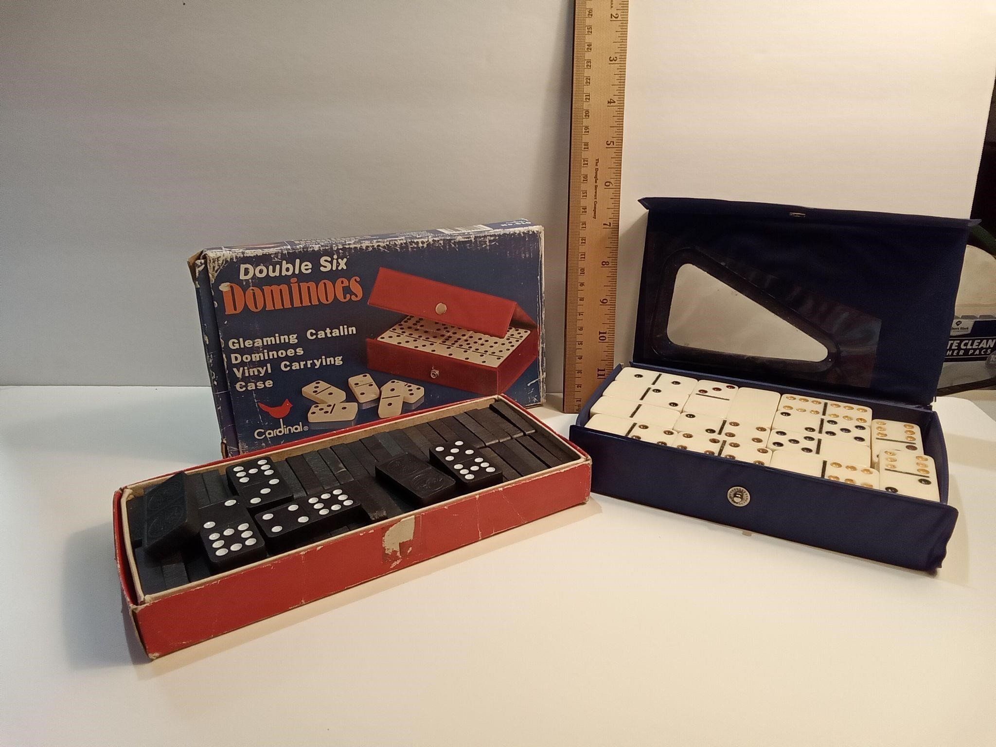 3 sets of dominos 1 set of Dominos is  wooden