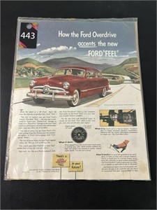 Vtg Ford Advertisement 101/4"W x 131/2"H