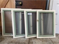 4 Kitchen Cabinet Doors with Pattern Glass