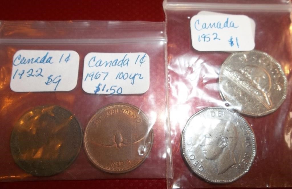 Canadian 1922, 52, 60, 67 Coins