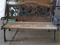 Wood/Metal Park Bench approx 50"W