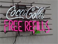 COCA-COLA FREE REFILLS NEON SIGN