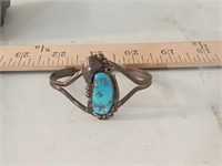 vtg sterling & turquoise cuff bracelet