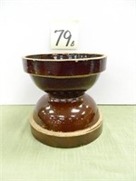 (2) 7" Brown Crock Dunlap Cream Whip Bowls