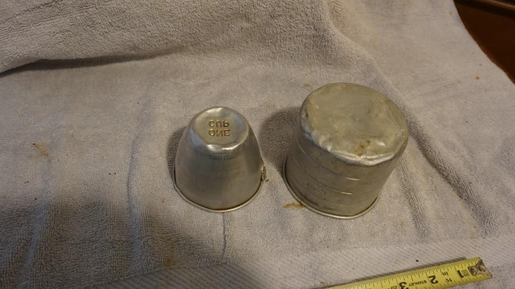 Set of Two Vintage Aluminum Measuring Cups