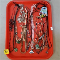Tray Lot of Assorted Costume Necklaces