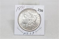 1890 MS63 Morgan Silver Dollar