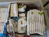 LARGE TOTE OF WII ACCESSORIES, GAMES, MISC