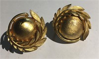 Pair Of Trifari Goldtone Clip Earrings