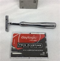 D1) ALL METAL TRAC 2 STYLE TWIN BLADE RAZOR HANDLE