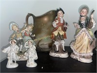 Figurines and pitcher