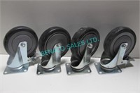 LOT,1SET(4 PCS),5" ALL-WAY CASTERS (2 WITH BRAKES)