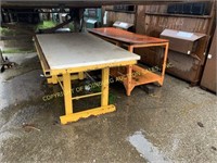 (2) metal workbench tables