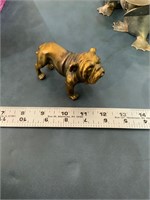 small vintage brass bulldog figurine 3" tall