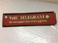 The Telegram Newspaper Sign, 19" x 5"