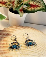 Blue Crab Earrings New Merchandise