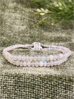 Sterling Silver Opalite Beaded Double Bracelet