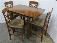 Bistro Style Drop Leaf Dining Table w/ 4 Chairs
