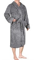 PAVILIA Mens Fleece Sherpa Robe | Soft Warm