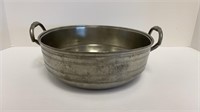 English pewter handled basin by Townsend Compton,