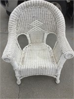 Wicker Chair, Some Damage, 35”T x 29”W x 24”D