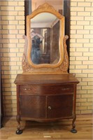 Vintage Vaughan Furniture Oak Vanity W/Mirror