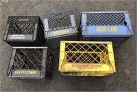 Vintage Plastic Milk Crates Sunshine