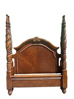 QUEEN SIZE CHERRY HEAVY CARVED TALL POSTER BED