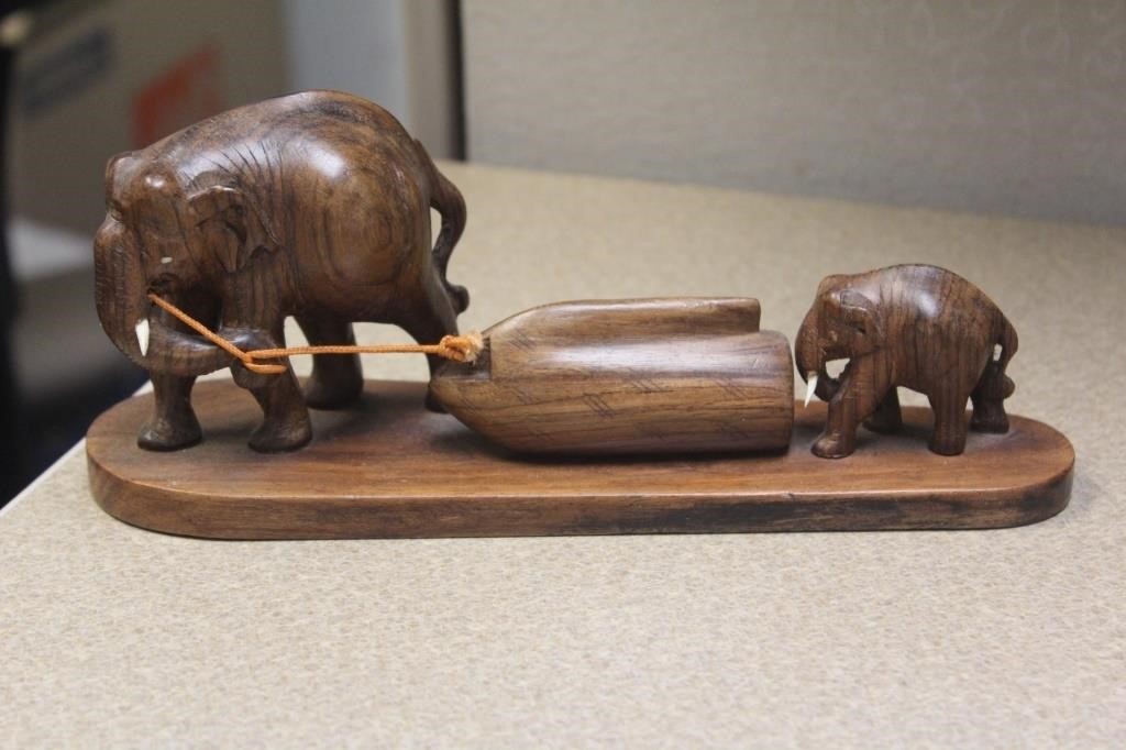 Exotic Wood Two Elephants