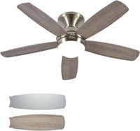 $140  52 Inch Nickel Ceiling Fan with Lights and R