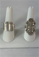 (2) STERLING SILVER RINGS