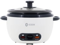 ICOOK 5-Cup Rice Cooker  Nonstick  Glass Lid