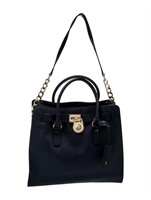 Michael Kors Saffiano Blue Leather Handle Bag