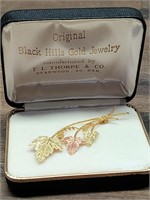 Black Hills Gold Leaf Brooch in Box