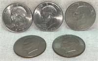 (5) Eisenhower "Ike" Dollars: (1) 1971,
