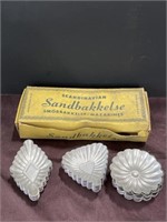 Vintage tin dessert shells in Scandinavian box