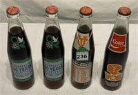 4 pcs. Vintage Coca Cola Collector's Bottles