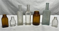7 pcs. Antique Glass Bottles