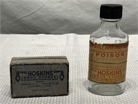 Antique Poison Bottle & Hoskins Drug Store Rx Box