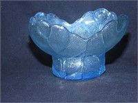 Vintage SMITH GLASS Ice Blue Iridescent Bowl Vase